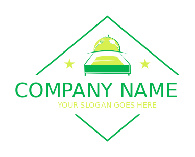 hotel logo cloche on bed for bed and breakfast