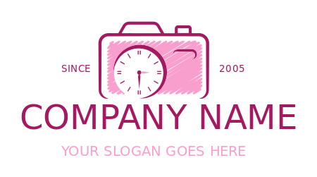 photography logo clock inside camera lens