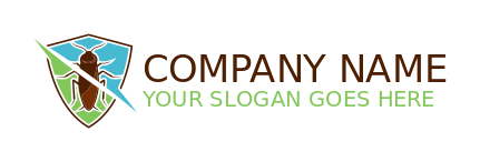 pest control logo icon cockroach in shield