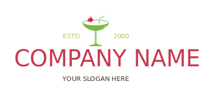 bar logo icon cocktail glass with cherry