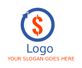 finance logo arrow forming circle dollar sign