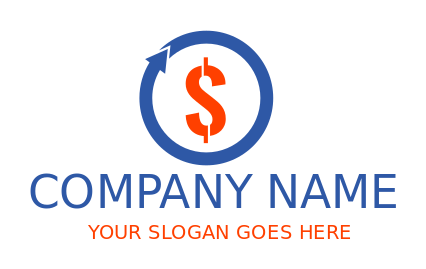 finance logo arrow forming circle dollar sign