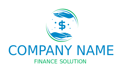 collection agency logo hands with dollar sign