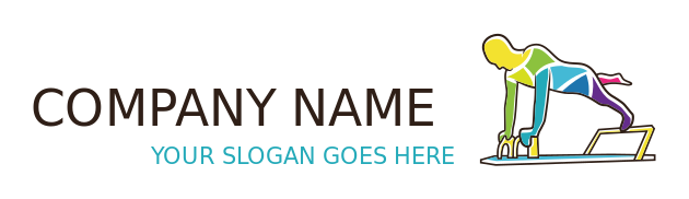 fitness logo color person in Pilates pose