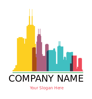 colorful Chicago skyline