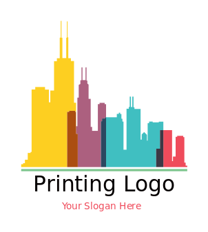 colorful Chicago skyline