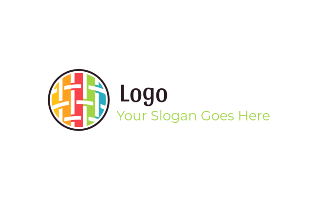 Design a logo of colorful circle fabric textile