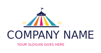 entertainment logo colorful circus tent