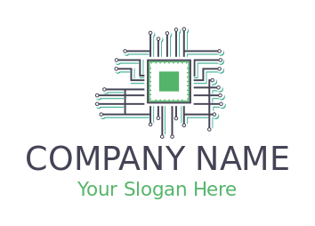 IT logo colorful electronics circuit and brain