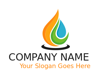 energy logo colorful gas flame with swoosh