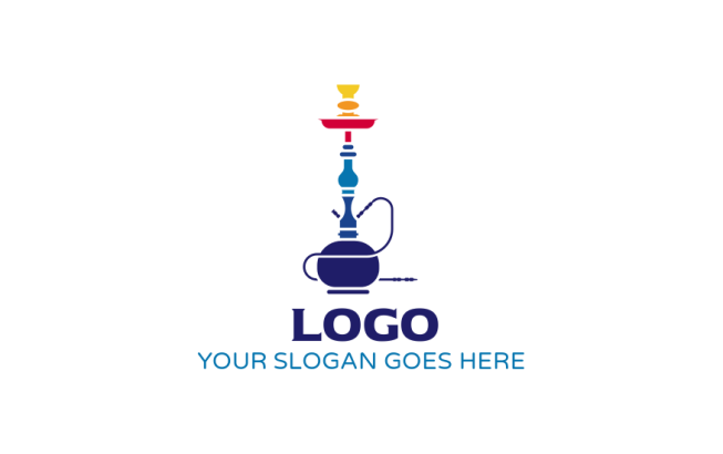 make an entertainment logo colorful hookah