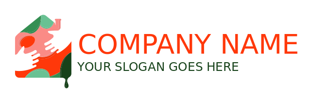 childcare logo colorful house with helping hands