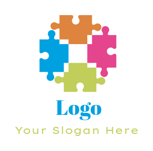 consulting logo colorful puzzle pieces square