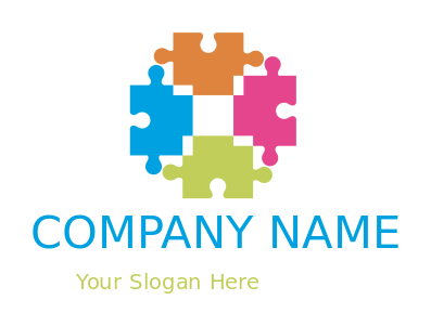 consulting logo colorful puzzle pieces square