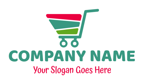 logistics logo colorful supermarket cart