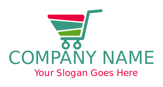 logistics logo colorful supermarket cart