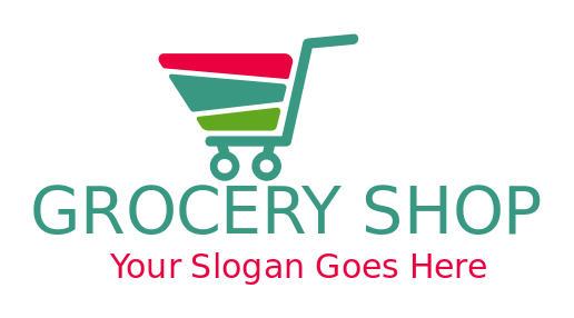logistics logo colorful supermarket cart