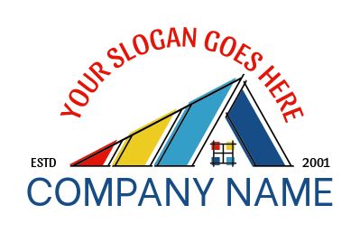 property logo colorful modern gable roofs