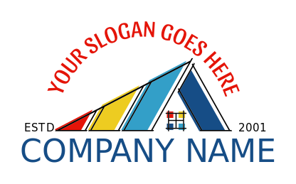 property logo colorful modern gable roofs