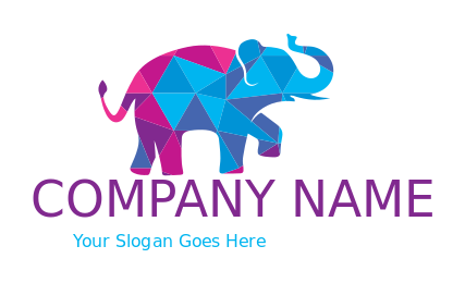 animal logo maker elephant in colorful mosaic 