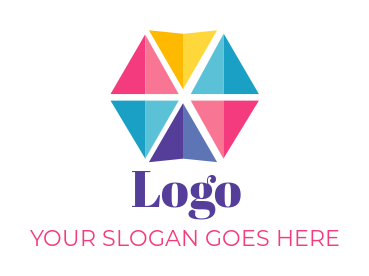 arts logo colorful origami craft triangles