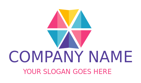 arts logo colorful origami craft triangles