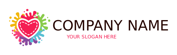 arts logo colorful paint splashes around heart