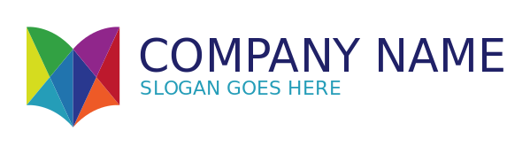 education logo icon colorful polygon open book