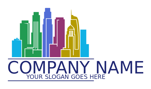 colorful skyscrapers of Los Angeles