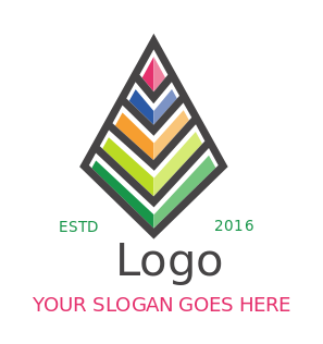 arts logo maker colorful stacked pyramid