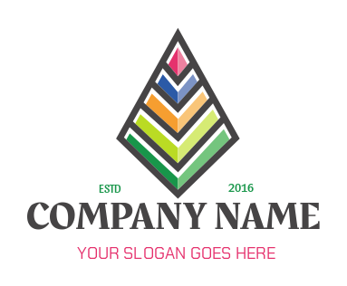 arts logo maker colorful stacked pyramid