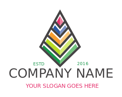 arts logo maker colorful stacked pyramid