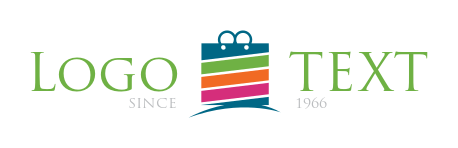 gift shop logo online colorful stripes bag