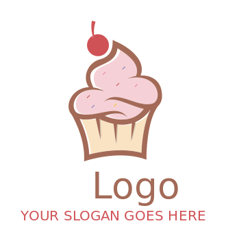 bakery logo icon colorful swirly cupcake