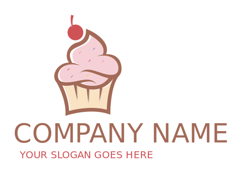 bakery logo icon colorful swirly cupcake