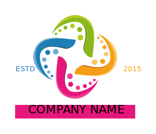 entertainment logo colorful swooshes pattern