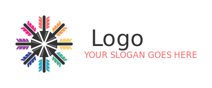 games logo arrows merging to form flower