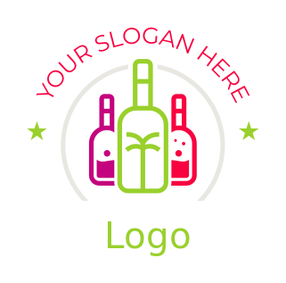 nightclub logo maker colorful wine bottles