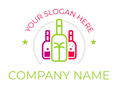 nightclub logo maker colorful wine bottles