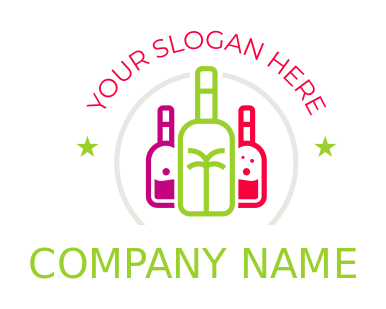 nightclub logo maker colorful wine bottles