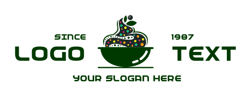 ice cream parlor logo colorful yogurt cream in bowl