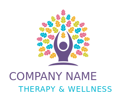 community logo harmony person icon autumn leaves