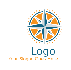 travel logo online compass in a circle - logodesign.net