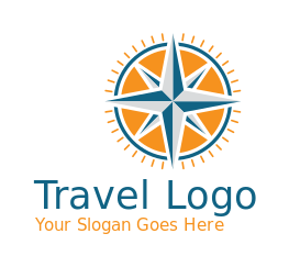 travel logo online compass in a circle - logodesign.net