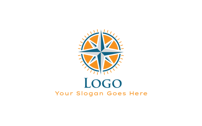 travel logo online compass in a circle - logodesign.net