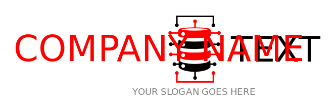 IT logo computer storage with wires and chip