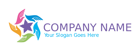 community logo circle of colorful hands