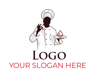 restaurant logo icon confectioner in chef hat