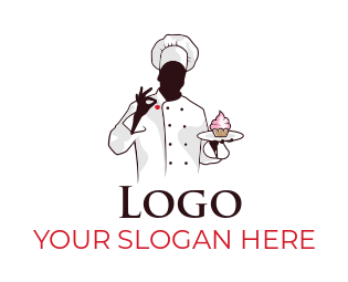 chef logo icon confectioner in chef hat