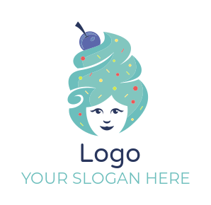 restaurant logo confectioner with frosting hair
